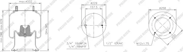 Bellow, air suspension (1R12-715)