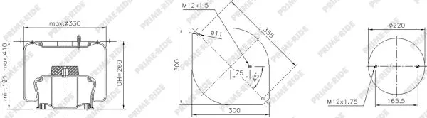 Bellow, air suspension (9500)