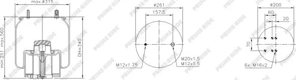 Bellow, air suspension (1R11-823)