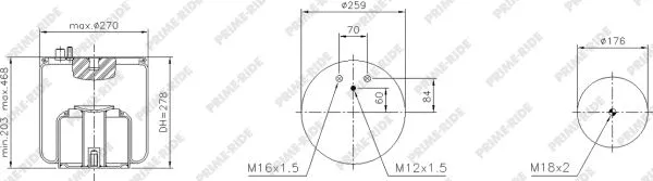 Bellow, air suspension (1R10-709)