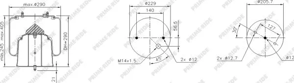 Bellow, air suspension (1R11-832)