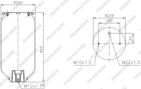 Bellow, air suspension (1R11-877)