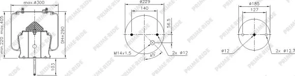 Bellow, air suspension (1R11-829)