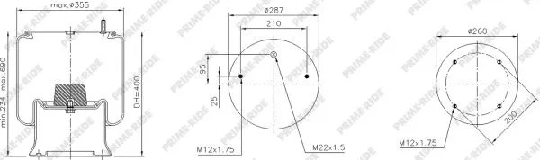 Bellow, air suspension (1R14-782)