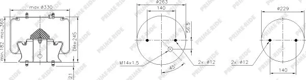 Bellow, air suspension (1R12-809)