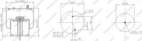 Bellow, air suspension (1R13-755)