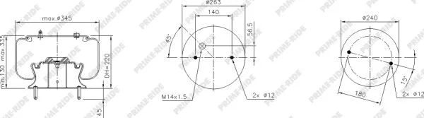 Bellow, air suspension (1R13-746)