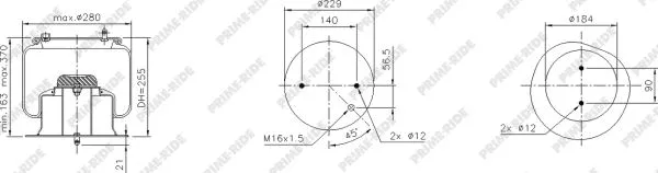 Bellow, air suspension (1R11-896)