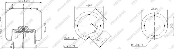 Bellow, air suspension (1R14-857)