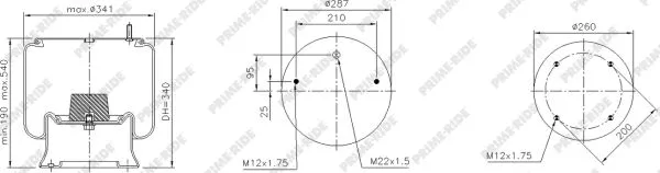 Bellow, air suspension (1R14-783)
