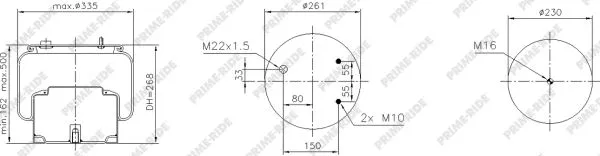 Bellow, air suspension (1R12-849)