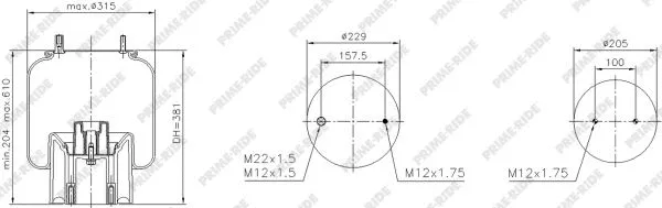 Bellow, air suspension (1R11-882)