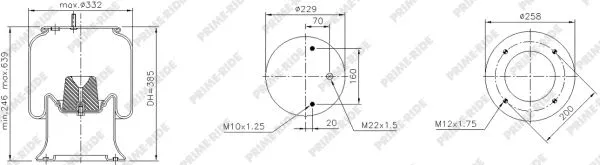 Bellow, air suspension (1R12-720)