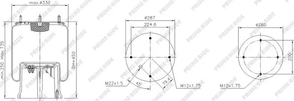 Bellow, air suspension (1R13-734)