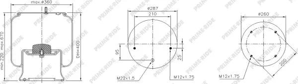 Bellow, air suspension (1R14-729)