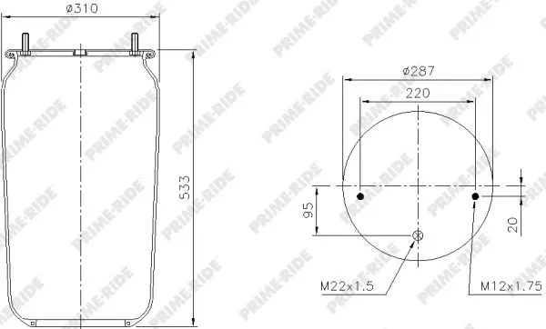 Bellow, air suspension (1R14-704)