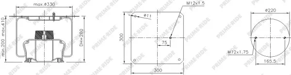Bellow, air suspension (9529)