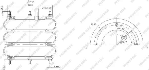Bellow, air suspension (3B12-2455)