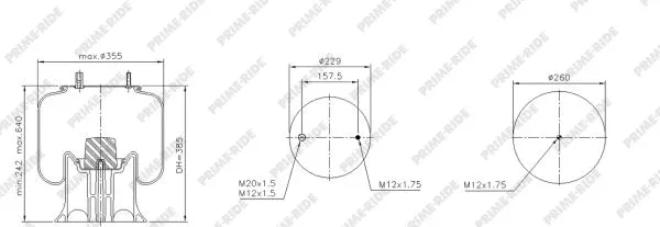 Bellow, air suspension (1R12-721)
