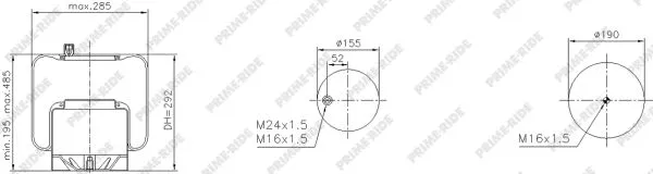 Bellow, air suspension (9564)