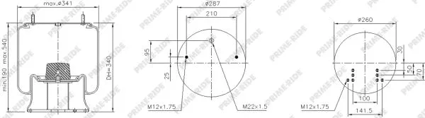 Bellow, air suspension (1R14-825)