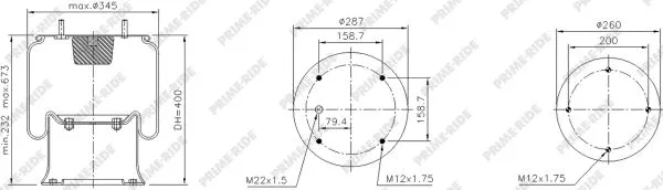 Bellow, air suspension (1R14-721)