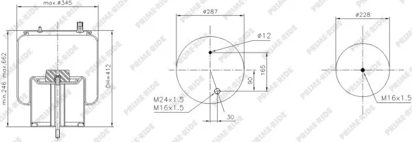 Bellow, air suspension (1R13-753)