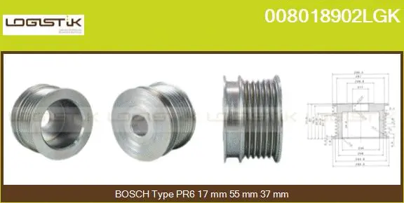 Belt Pulley, alternator (008018902LGK)