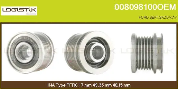 Belt Pulley, alternator (008098100OEM)