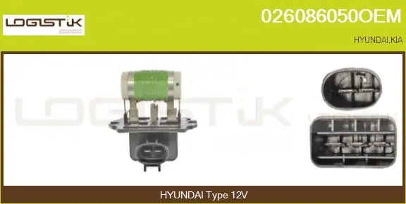 Series resistor, electric motor (radiator fan) (026086050OEM)