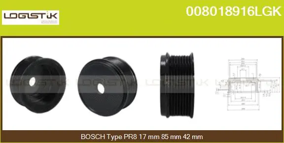 Belt Pulley, alternator (008018916LGK)