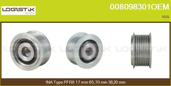 Belt Pulley, alternator (008098301OEM)