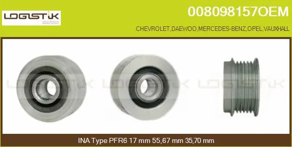 Belt Pulley, alternator (008098157OEM)