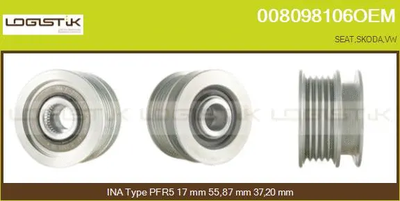 Belt Pulley, alternator (008098106OEM)