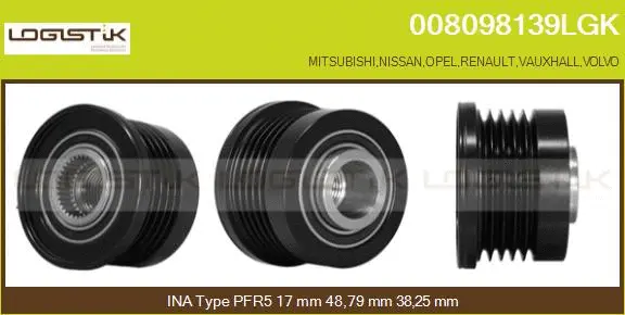 Belt Pulley, alternator (008098139LGK)