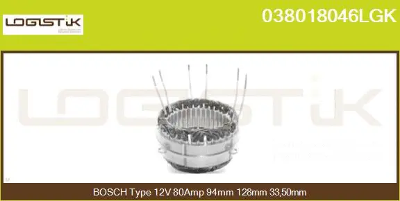 Stator, alternator (038018046LGK)