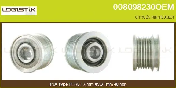 Belt Pulley, alternator (008098230OEM)