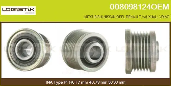 Belt Pulley, alternator (008098124OEM)