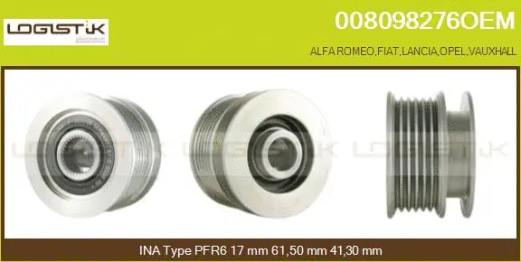 Belt Pulley, alternator (008098276OEM)