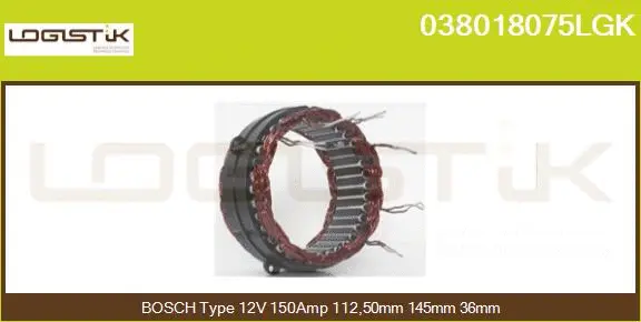 Stator, alternator (038018075LGK)