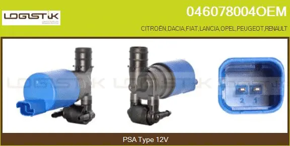 Washer Fluid Pump, window cleaning (046078004OEM)