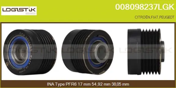Belt Pulley, alternator (008098237LGK)