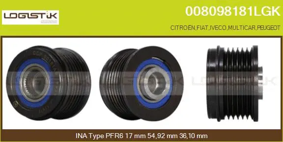 Belt Pulley, alternator (008098181LGK)