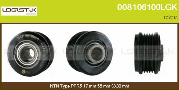 Belt Pulley, alternator (008106100LGK)