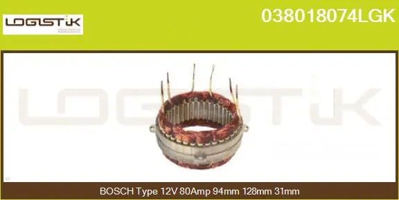 Stator, alternator (038018074LGK)
