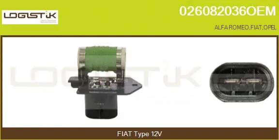 Series resistor, electric motor (radiator fan) (026082036OEM)