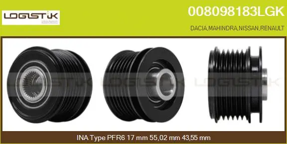 Belt Pulley, alternator (008098183LGK)
