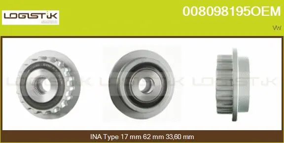 Belt Pulley, alternator (008098195OEM)
