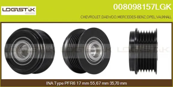 Belt Pulley, alternator (008098157LGK)