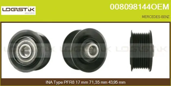 Belt Pulley, alternator (008098144OEM)